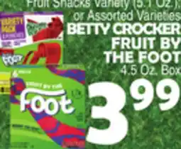 Bravo Supermarkets BETTY CROCKER FRUIT BY THE FOOT offer