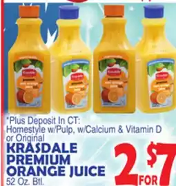 Bravo Supermarkets KRASDALE PREMIUM ORANGE JUICE offer