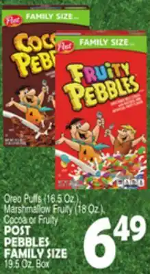 Bravo Supermarkets POST PEBBLES FAMILY SIZE offer