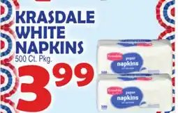 Bravo Supermarkets KRASDALE WHITE NAPKINS offer