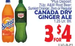 Bravo Supermarkets CANADA DRY GINGER ALE offer