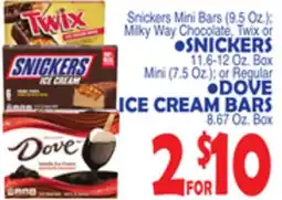 Bravo Supermarkets SNICKERS or DOVE ICE CREAM BARS offer