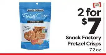 Weis Markets Snack Factory Pretzel Crisps offer