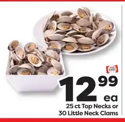 Weis Markets 25 ct Top Necks or 30 Little Neck Clams offer