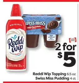 Weis Markets Reddi Wip Topping 6.5 oz Swiss Miss Pudding 4 ct offer