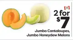 Weis Markets Jumbo Cantaloupes, Jumbo Honeydew Melons offer