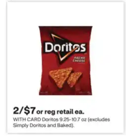 CVS Doritos (excludes Simply Doritos and Baked) 9.25-10.7 oz offer