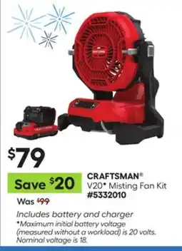 Lowe's V20F Misting Fan Kit offer
