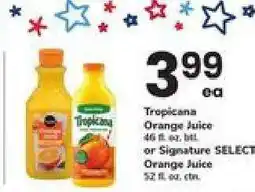 Safeway Tropicana Orange Juice or Signature SELECT Orange Juice offer
