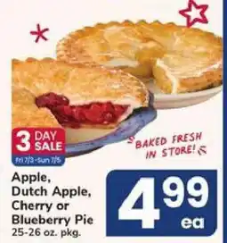 Safeway Apple, Dutch Apple, Cherry or Blueberry Pie offer