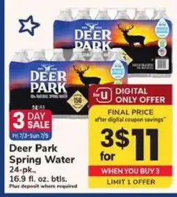 Safeway Deer Park Spring Water offer
