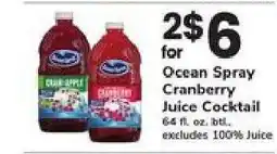 Safeway Ocean Spray Cranberry Juice Cocktail offer