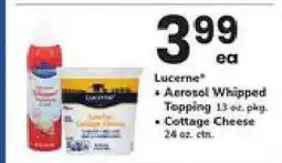 Safeway Lucerne Aerosol Whipped Topping or Cottage Cheese offer