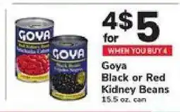 Safeway Goya Black or Red Kidney Beans offer