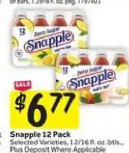 Stop&Shop Snapple 12 Pack offer