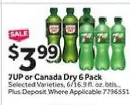 Stop&Shop 7UP or Canada Dry 6 Pack offer