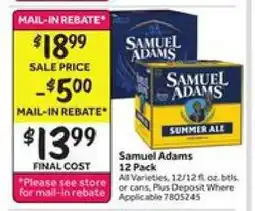 Stop&Shop Samuel Adams 12 Pack offer