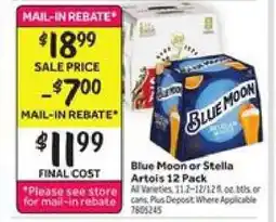 Stop&Shop Blue Moon or Stella Artois 12 Pack offer