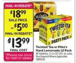 Stop&Shop Twisted Tea or Mike's Hard Lemonade 12 Pack offer