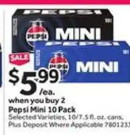 Stop&Shop Pepsi Mini 10 Pack offer