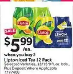 Stop&Shop Lipton Iced Tea 12-Pack offer