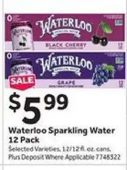 Stop&Shop Waterloo Sparkling Water 12 Pack offer