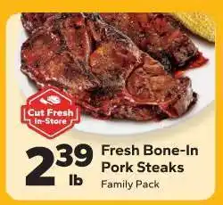 Save a Lot Fresh Bone-In Pork Steaks offer