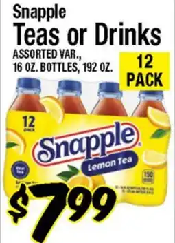 Western Beef Snapple Teas or Drinks offer