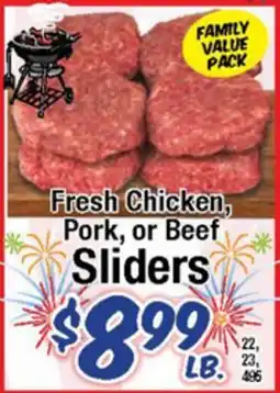 Western Beef Fresh Chicken, Pork, or Beef Sliders offer