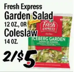 Western Beef Fresh Express Garden Salad 12 OZ, OR Coleslaw 14 OZ offer