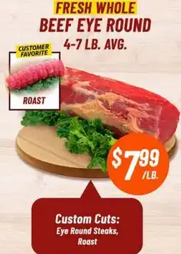 Western Beef FRESH WHOLE BEEF EYE ROUND offer