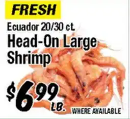 Western Beef Ecuador 20/30 ct Head-On Large Shrimp offer