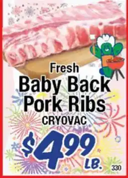 Western Beef Fresh Baby Back Pork Ribs offer
