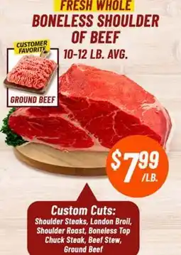Western Beef FRESH WHOLE BONELESS SHOULDERS OF BEEF offer