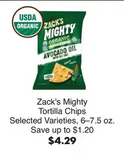 Bristol Farms Zack's Mighty Tortilla Chips offer