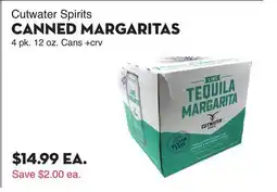 Bristol Farms Cutwater Spirits CANNED MARGARITAS offer