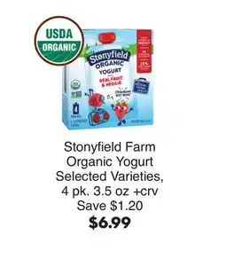 Bristol Farms Stonyfield Farm Organic Yogurt offer