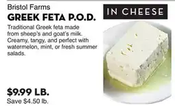 Bristol Farms Bristol Farms GREEK FETA P.O.D offer