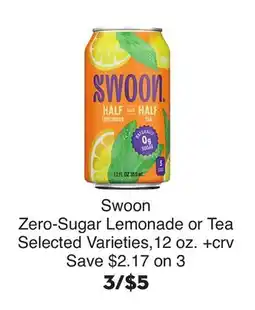 Bristol Farms Swoon Zero-Sugar Lemonade or Tea offer