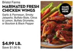 Bristol Farms Bristol Farms MARINATED FRESH CHICKEN WINGS offer