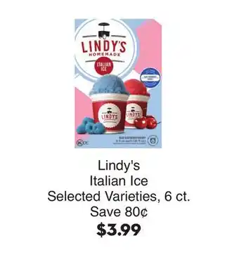 Bristol Farms Lindy's Italian Ice offer