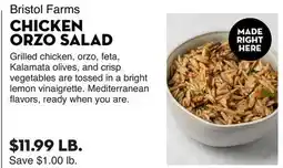 Bristol Farms Bristol Farms CHICKEN ORZO SALAD offer