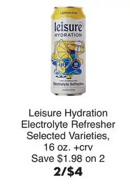 Bristol Farms Leisure Hydration Electrolyte Refresher offer