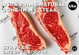 Bristol Farms USDA PRIME NATURAL BONE-IN NY STEAK offer