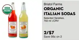 Bristol Farms Bristol Farms ORGANIC ITALIAN SODAS offer