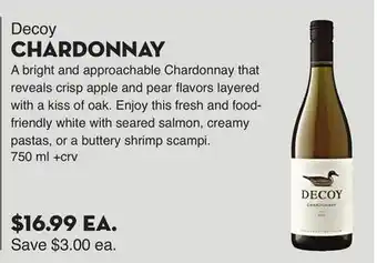 Bristol Farms Decoy CHARDONNAY offer
