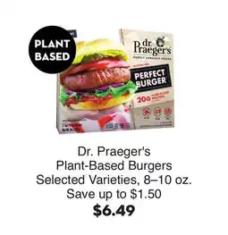 Bristol Farms Dr. Praeger's Plant-Based Burgers offer