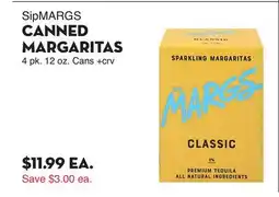 Bristol Farms SipMARGS CANNED MARGARITAS offer