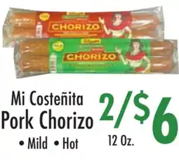 Garden Fresh Market Mi Costeña Pork Chorizo offer
