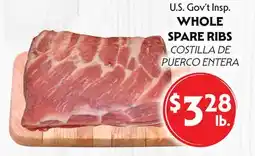 La Chiquita Food Market U.S. Gov't Insp. WHOLE SPARE RIBS offer